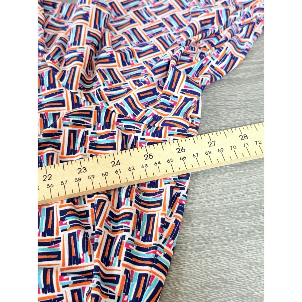 Leota 4L Wrap Dress Geometric Print Knee Length Stretch Career Office Plus Size - Picture 16 of 16
